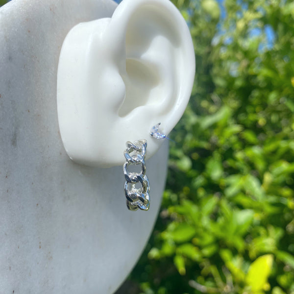 Chain hoop earrings