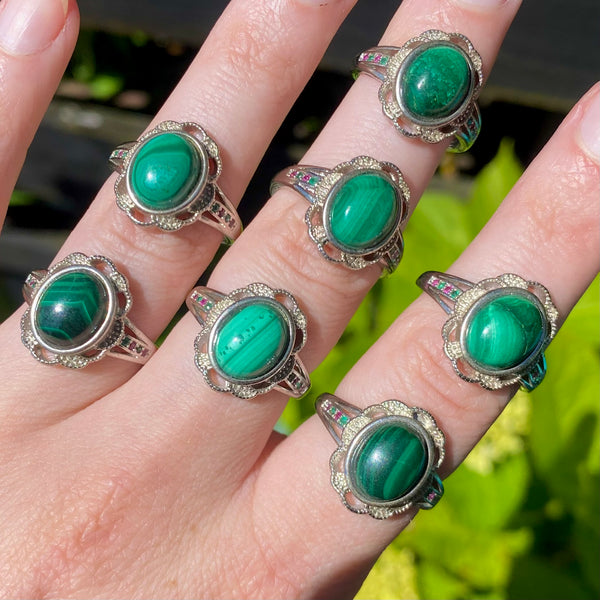 Malachite rings