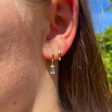 Gold gem earrings