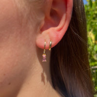 Gold gem earrings