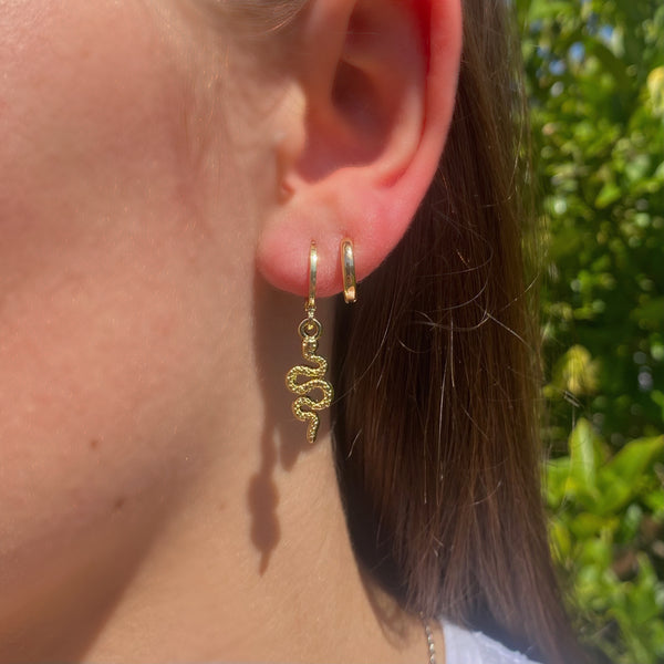 Gold snake earrings