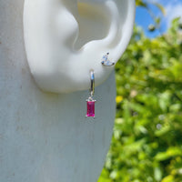 Pink charm huggies