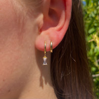 Gold gem earrings