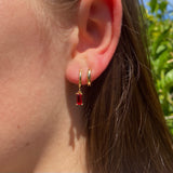 Gold gem earrings