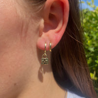 Gold lock earrings