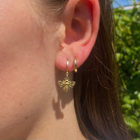 Gold bee earrings