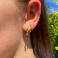 Gold gem earrings