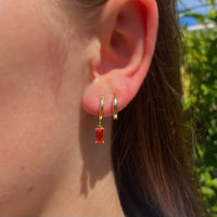 Gold gem earrings