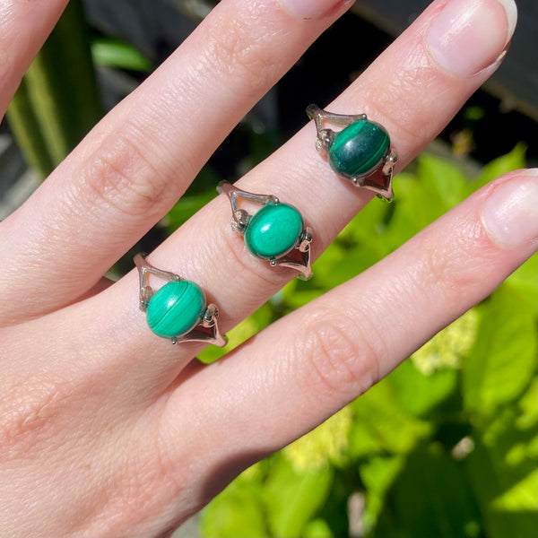 Malachite rings