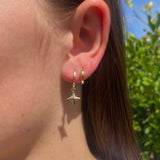 Gold cross star earrings