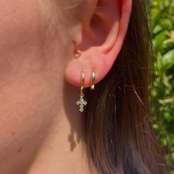 Gold cross earrings