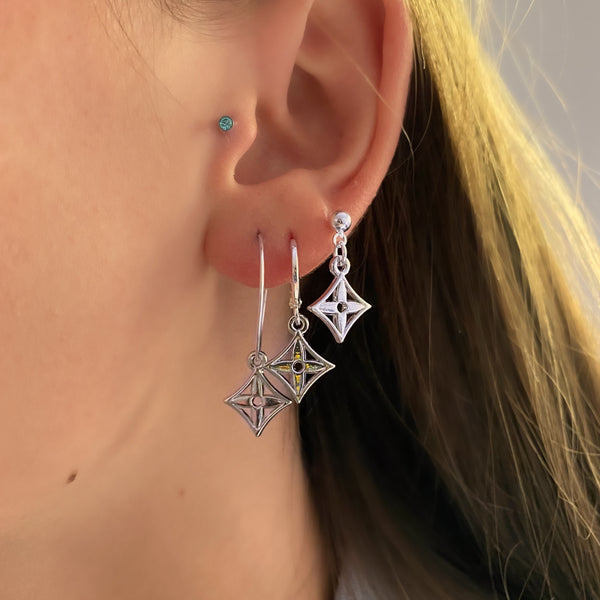 Cut out diamond earrings
