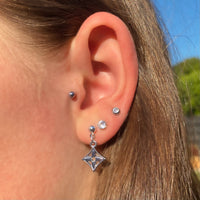 Cut out diamond earrings