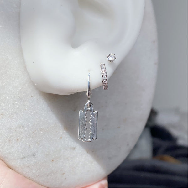 Razor blade earrings