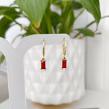 Gold gem earrings