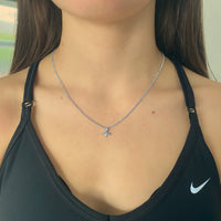 Silver small bird necklace