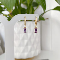 Gold gem earrings