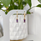 Gold gem earrings