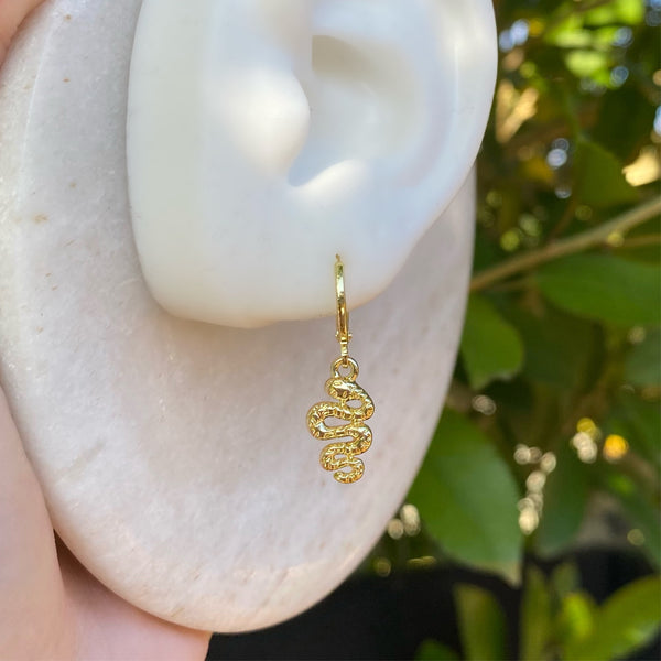 Gold snake earrings