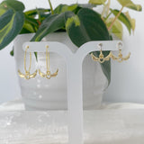 Gold angel heart earrings