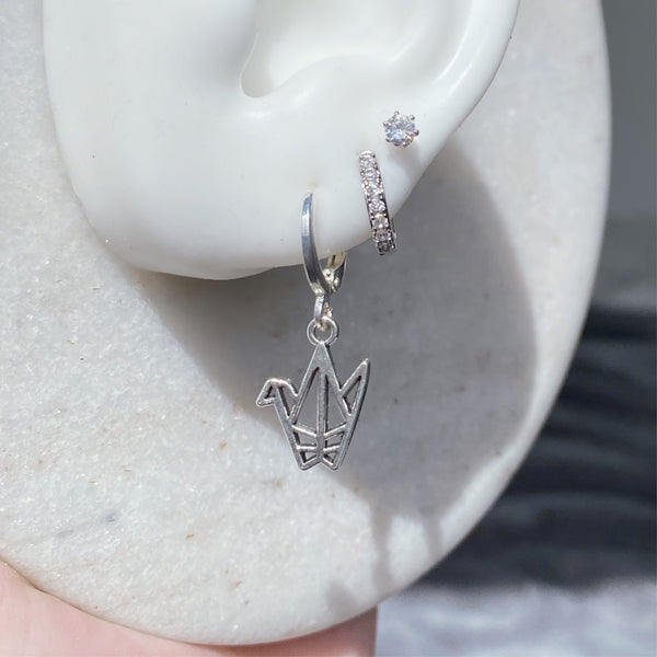 Origami bird earrings