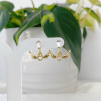 Gold angel heart earrings