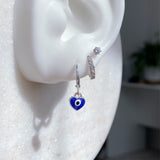 Evil eye heart earrings
