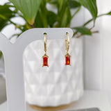 Gold gem earrings