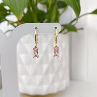Gold gem earrings