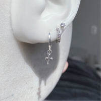 Mini cross earrings