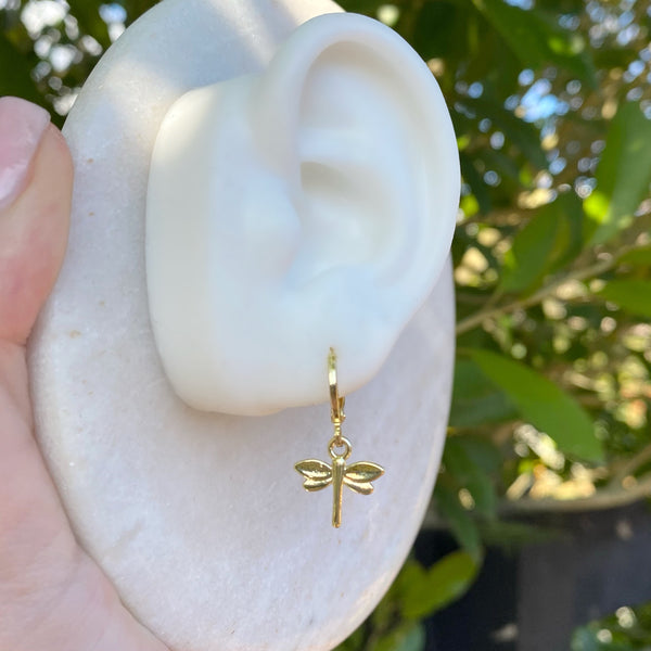 Gold Dragonfly earrings