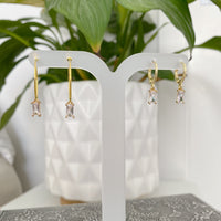 Gold gem earrings
