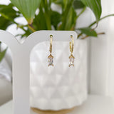 Gold gem earrings