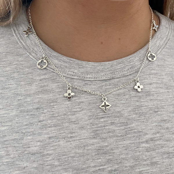 Multi charm flower necklace