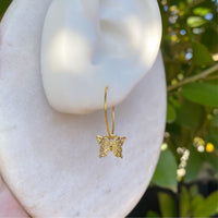 Gold butterfly earrings