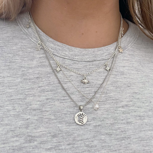 Multi charm starry necklace