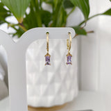 Gold gem earrings