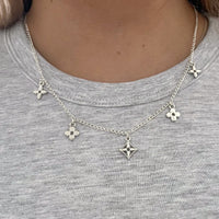 Multi charm flower necklace