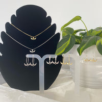 Silver angel heart earrings