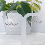 Silver angel heart earrings