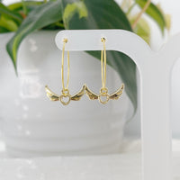 Gold angel heart earrings