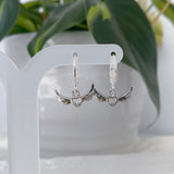 Silver angel heart earrings