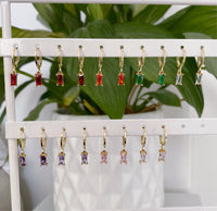 Gold gem earrings