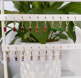 Gold gem earrings
