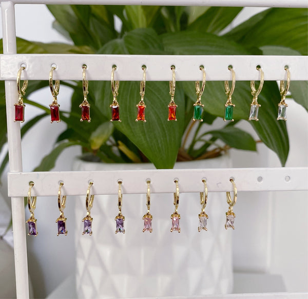 Gold gem earrings