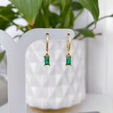 Gold gem earrings