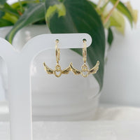 Gold angel heart earrings