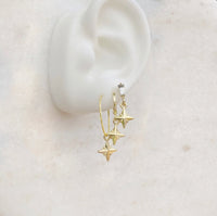Gold key earrings
