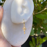 Gold key earrings