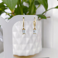 Gold gem earrings